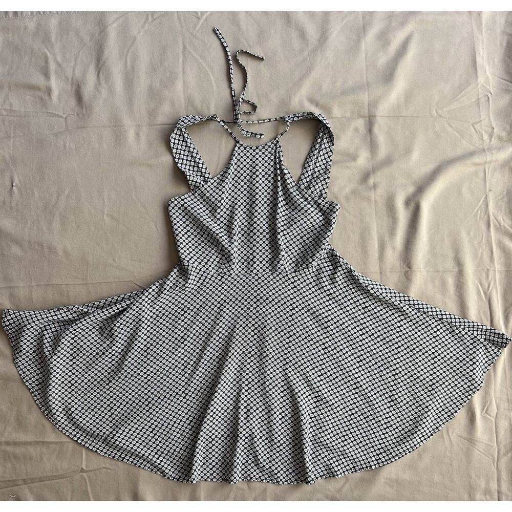 Glassons Mini Dress Women’s Sz 6 Halter Neck W/back Straps Patterned